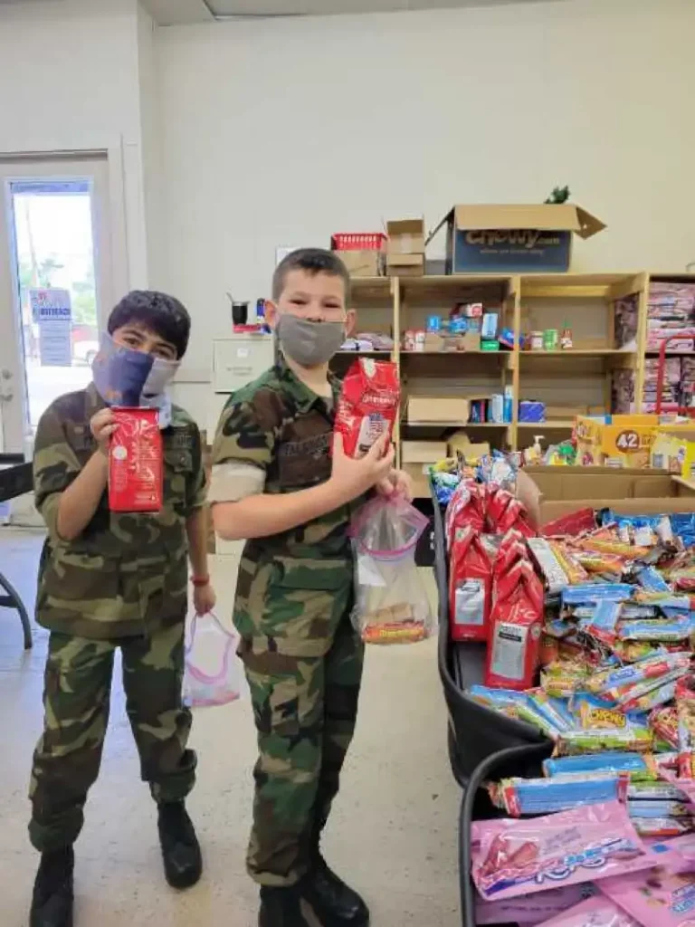these young marines help us prepare every care package shipment