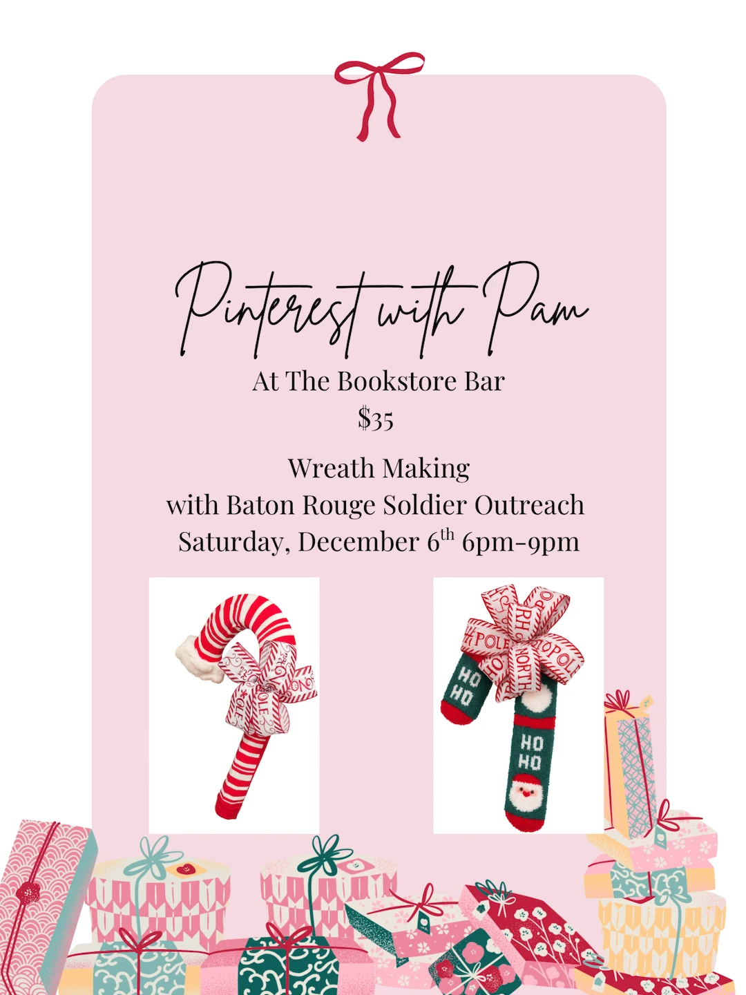 pinterest with pam baton rouge event wreath making workshop