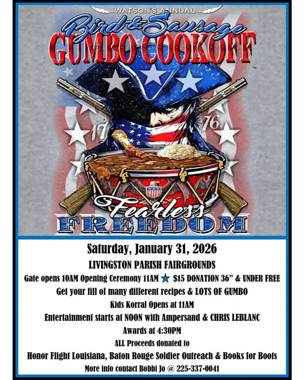 watsons annual bird sausage gumbo cookoff 2026