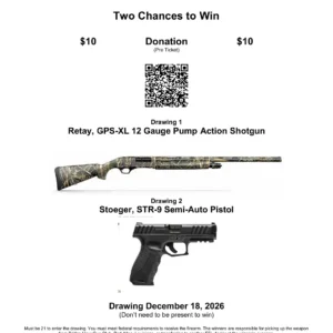 BR Soldier Outreach firearms fundraiser: shotgun and pistol drawing December 18 2026
