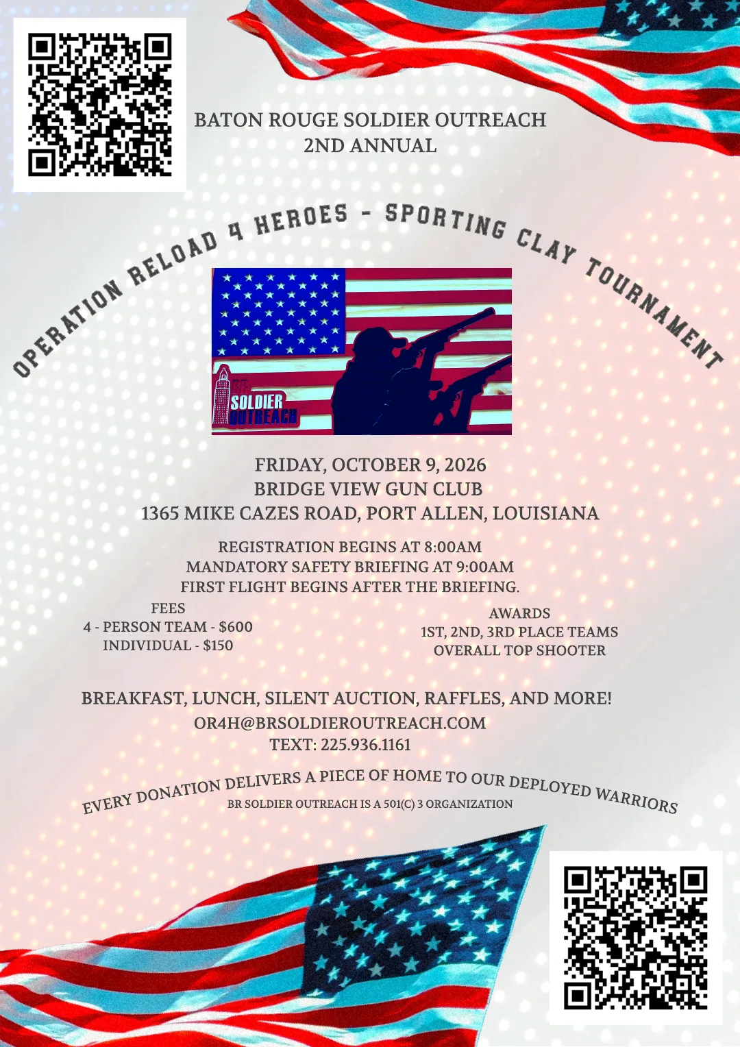 Operation Reload 4 Heroes 2nd Annual Sporting Clay Tournament flyer, October 9 2026
